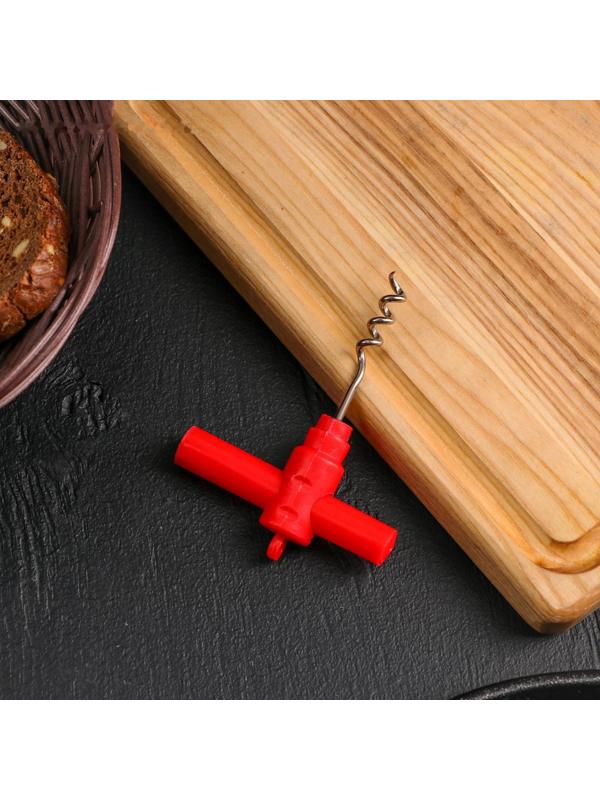 Штопор, 11,5 см, цвет красный