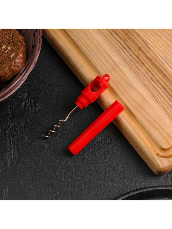 Штопор, 11,5 см, цвет красный