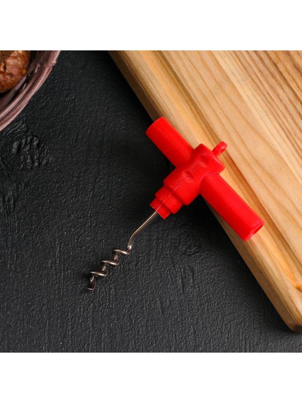 Штопор, 11,5 см, цвет красный