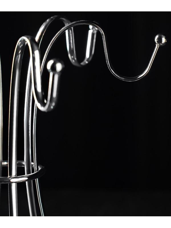 Подставка для кружек Доляна, на 6 предметов, 21×21×25 см, цвет хром