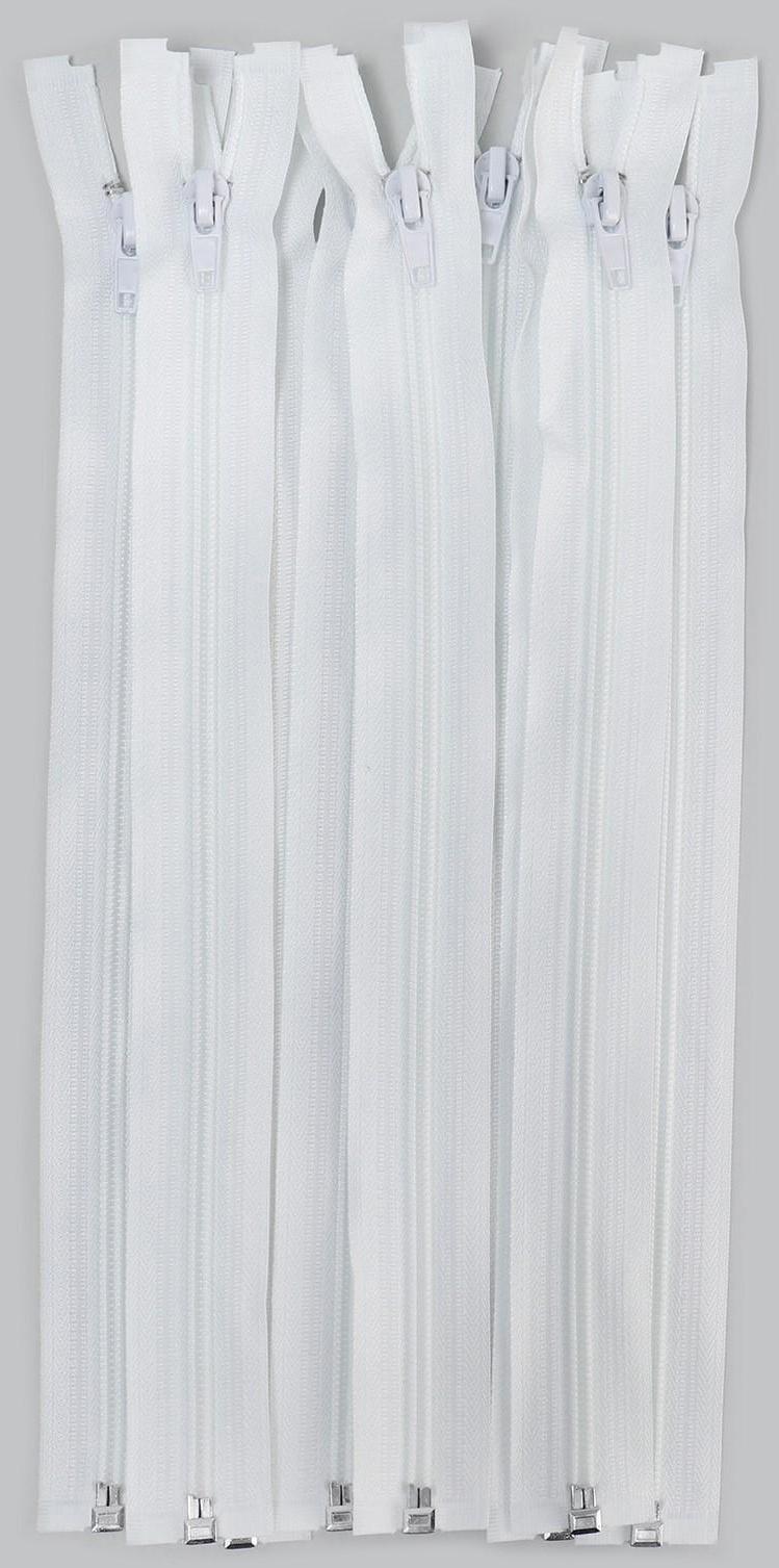 Молния разъёмная «Спираль», №5, замок автомат, 60 см, цвет белый