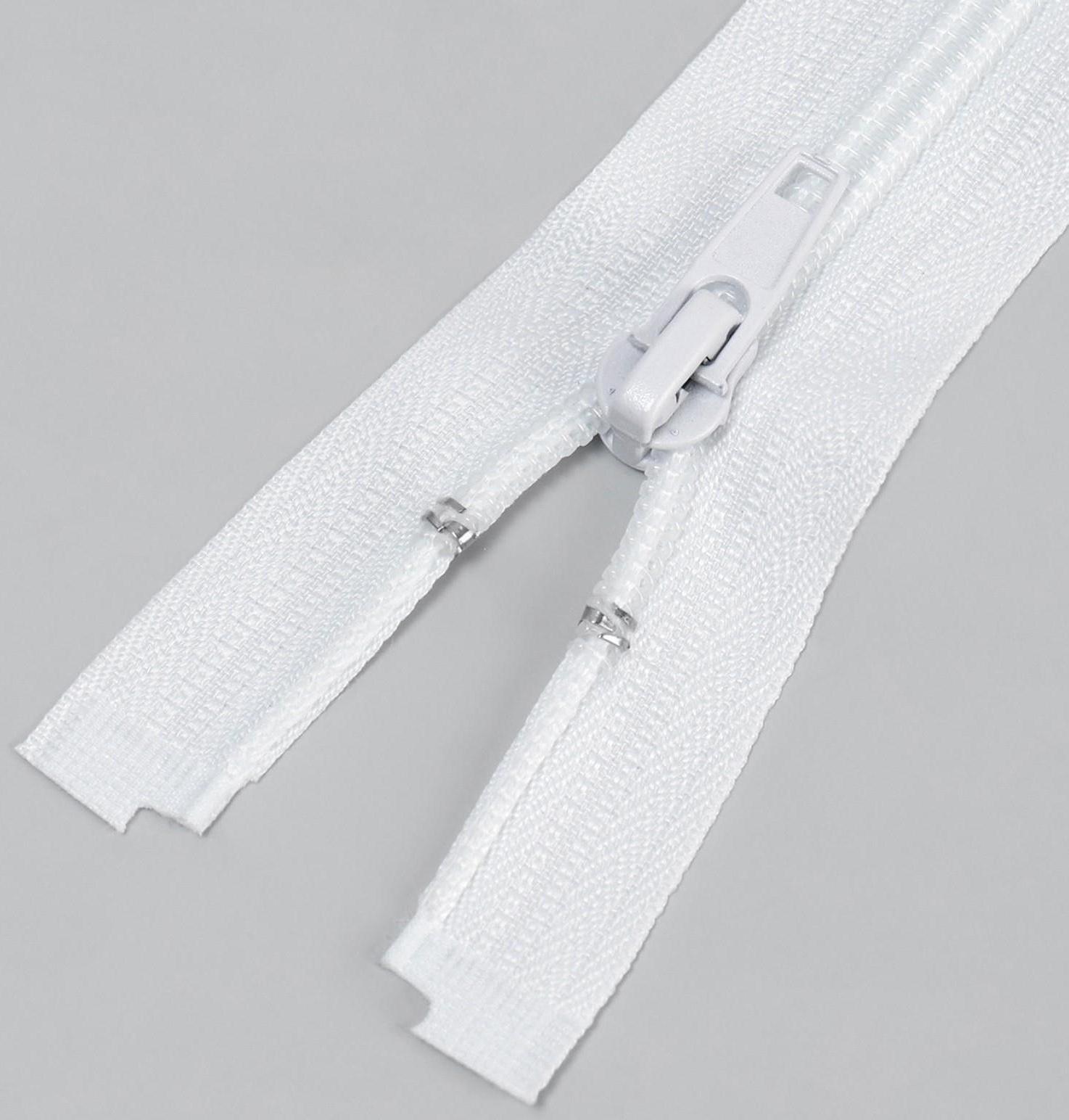 Молния разъёмная «Спираль», №5, замок автомат, 60 см, цвет белый