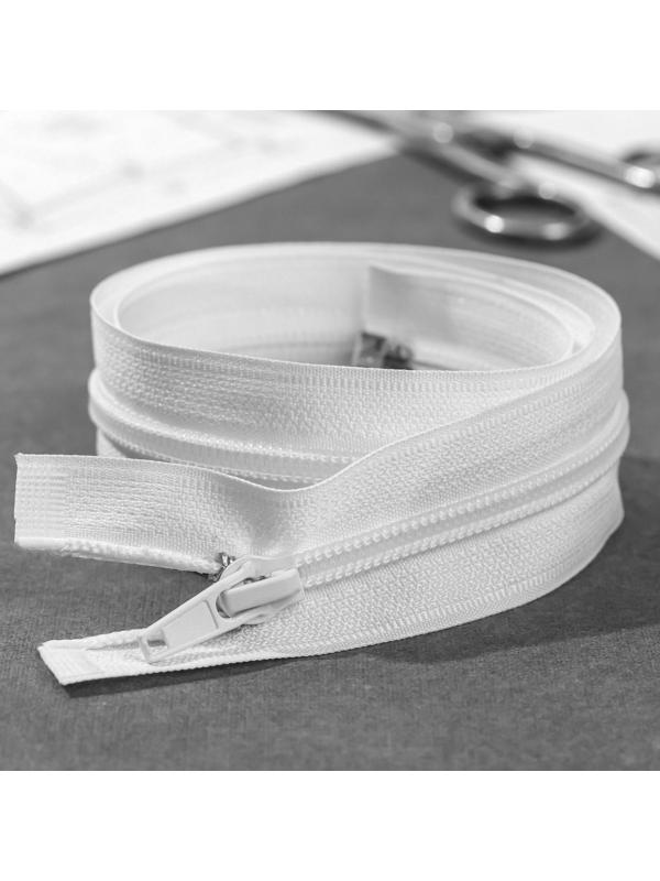 Молния разъёмная «Спираль», №5, замок автомат, 60 см, цвет белый