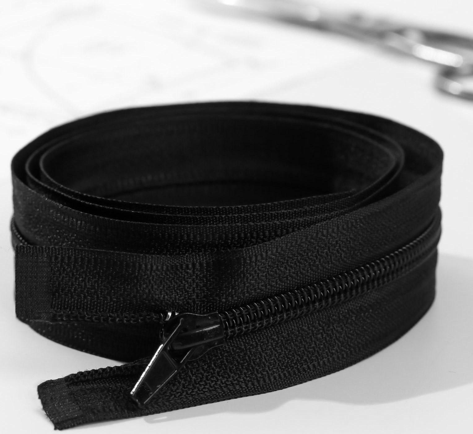 Молния разъёмная «Спираль», №5, замок автомат, 80 см, цвет чёрный