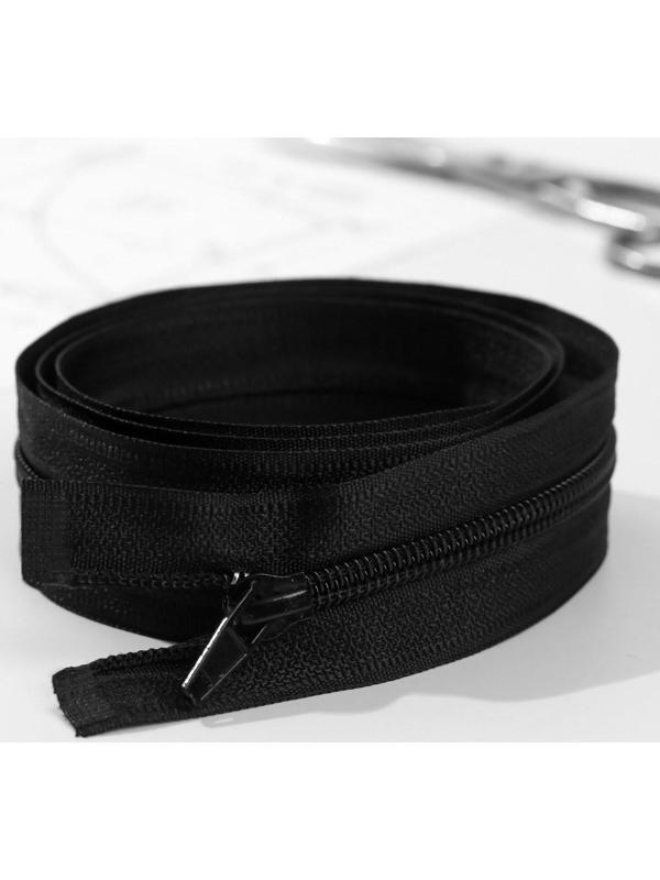 Молния разъёмная «Спираль», №5, замок автомат, 80 см, цвет чёрный