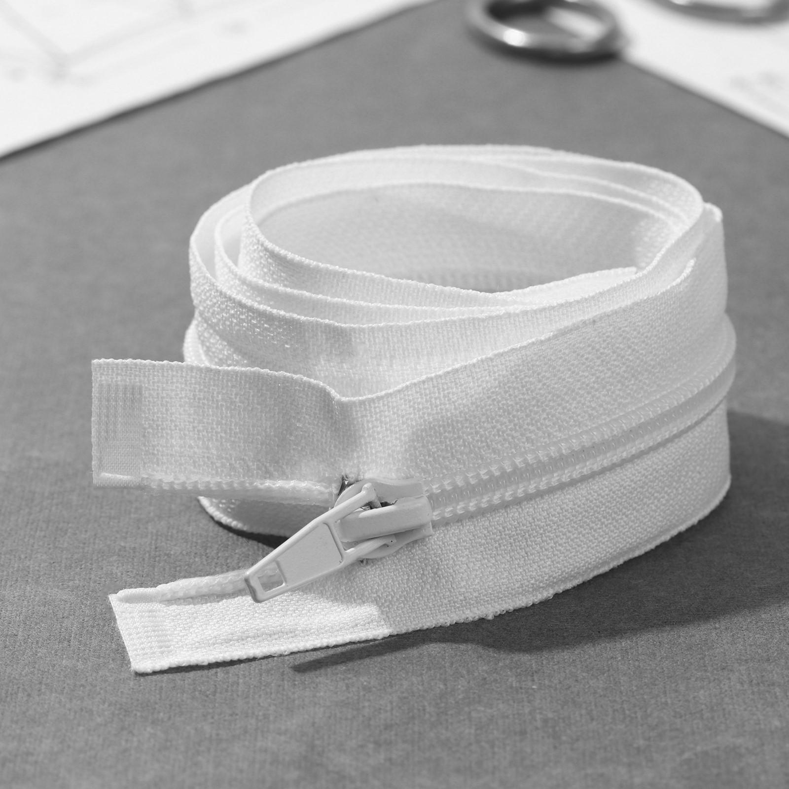 Молния разъёмная «Спираль», №5, замок автомат, 80 см, цвет белый