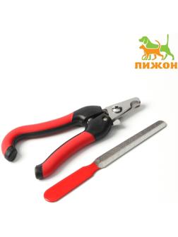 Набор по уходу за когтями: когтерез боковой (отверстие 11мм) и пилка, микс цветов