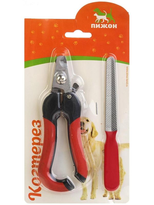 Набор по уходу за когтями: когтерез боковой (отверстие 11мм) и пилка, микс цветов