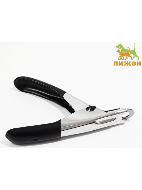 Когтерез-гильотина с прорезиненными ручками, 12 х 7,5 х 1,4 см, эконом, микс цветов