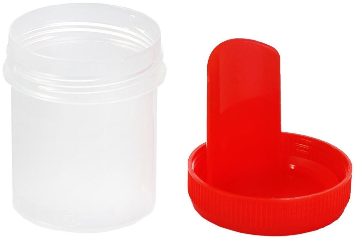 Контейнер для биопроб полимерный, стерильный, со шпателем, 60 мл