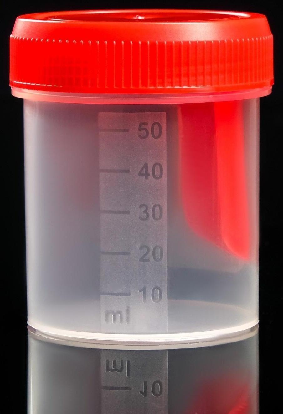 Контейнер для биопроб полимерный, стерильный, со шпателем, 60 мл