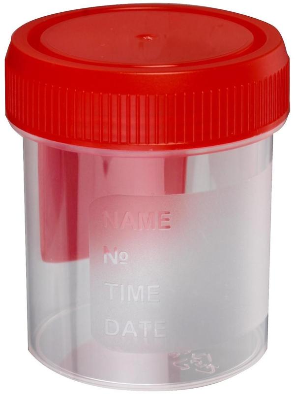 Контейнер для биопроб полимерный, стерильный, со шпателем, 60 мл