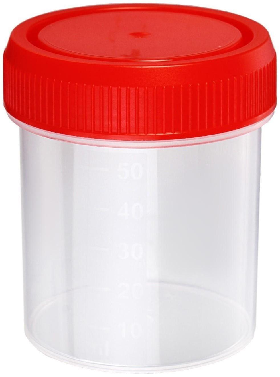 Контейнер для биопроб полимерный, стерильный, без шпателя, 60 мл