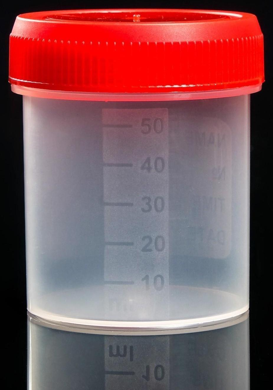 Контейнер для биопроб полимерный, стерильный, без шпателя, 60 мл