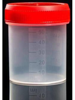 Контейнер для биопроб полимерный, стерильный, без шпателя, 60 мл