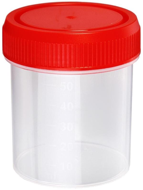 Контейнер для биопроб полимерный, стерильный, без шпателя, 60 мл