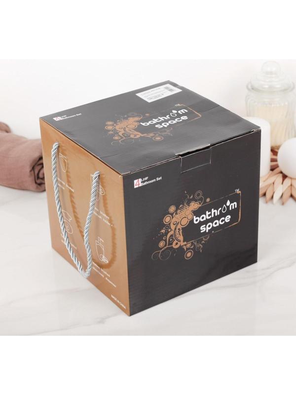 Набор аксессуаров для ванной комнаты «Прибой», 4 предмета (дозатор 200 мл, мыльница, 2 стакана)