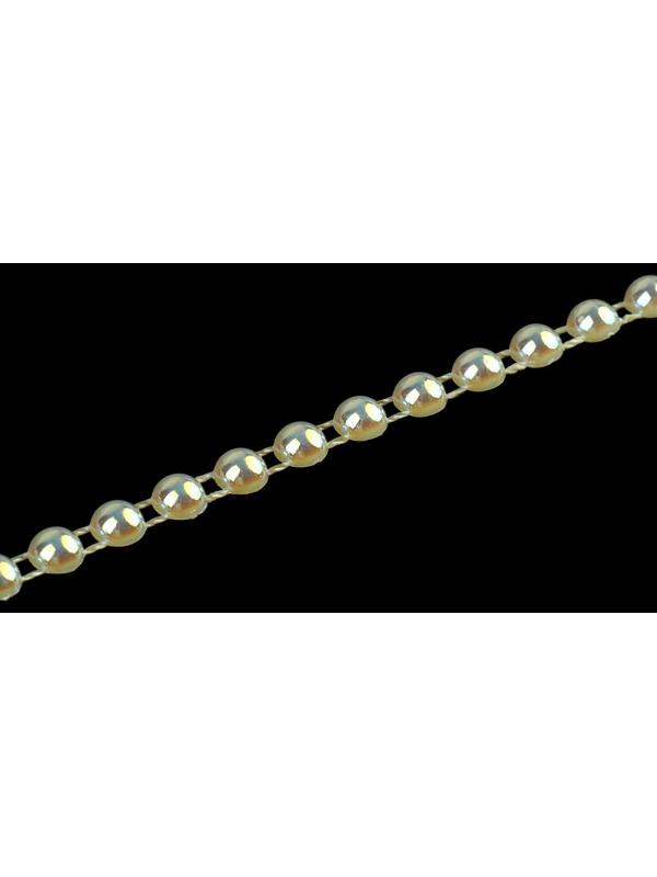 Жемчуг на нитях, с голографией, плоский, 4,5 мм, 9 ± 1 м, цвет белый