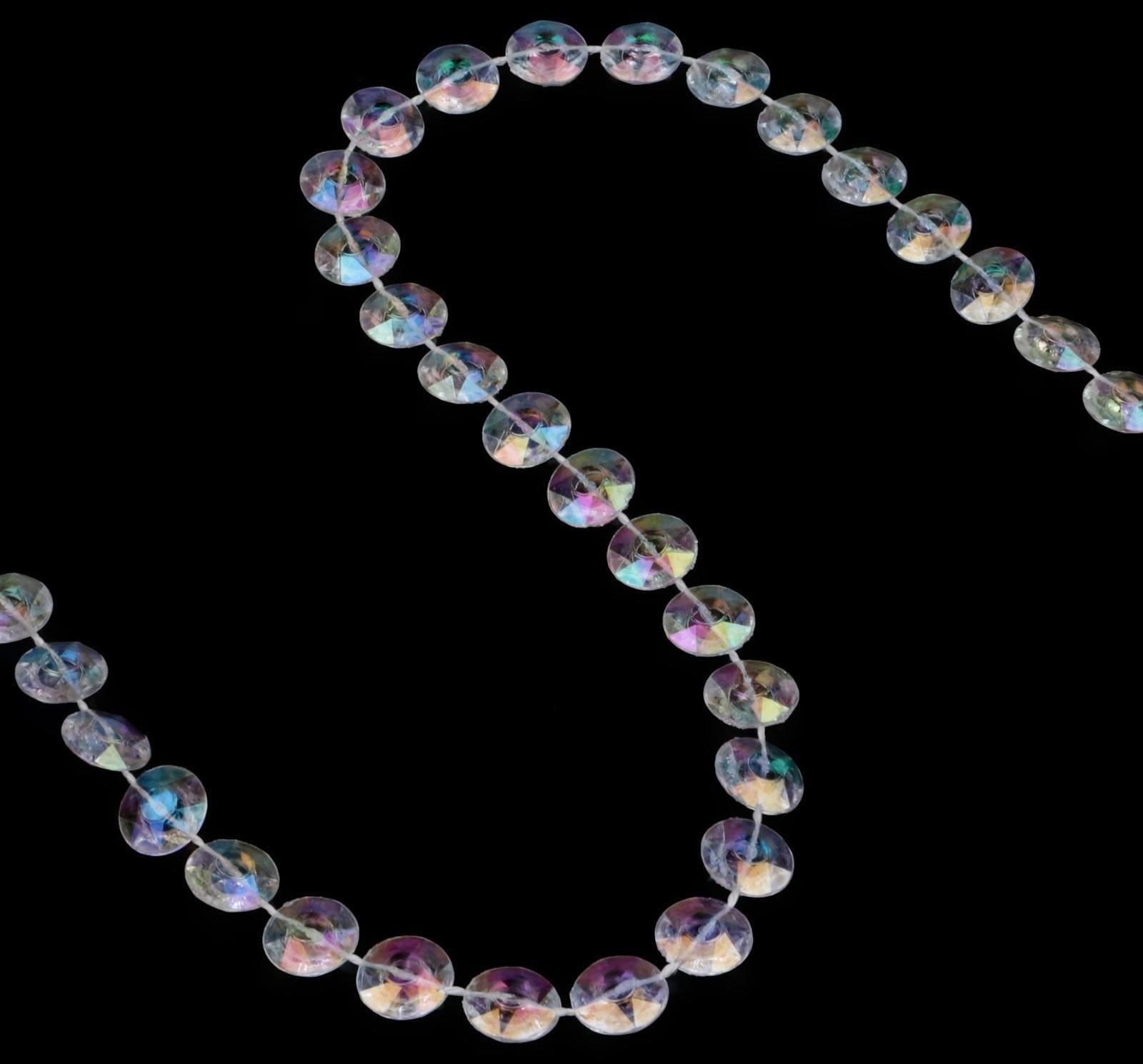 Бусы на нитях, с голографией, 10 мм, 9 ± 1 м, цвет прозрачный