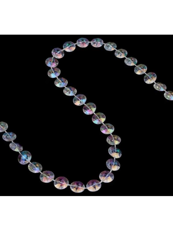 Бусы на нитях, с голографией, 10 мм, 9 ± 1 м, цвет прозрачный