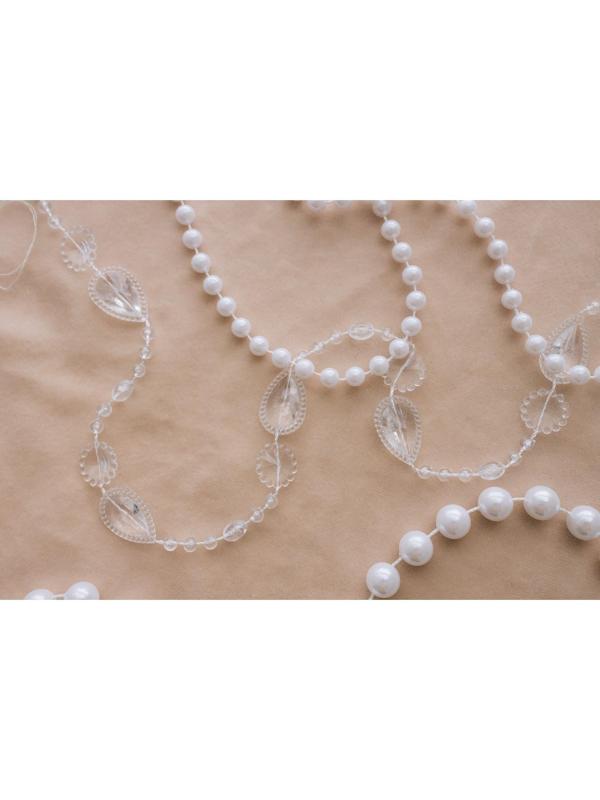 Бусы на нитях, 15 мм, 9 ± 1 м, цвет прозрачный