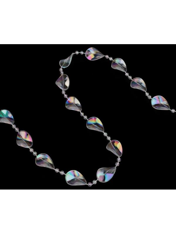 Бусы на нитях, с голографией, 16 мм, 9 ± 1 м, цвет прозрачный