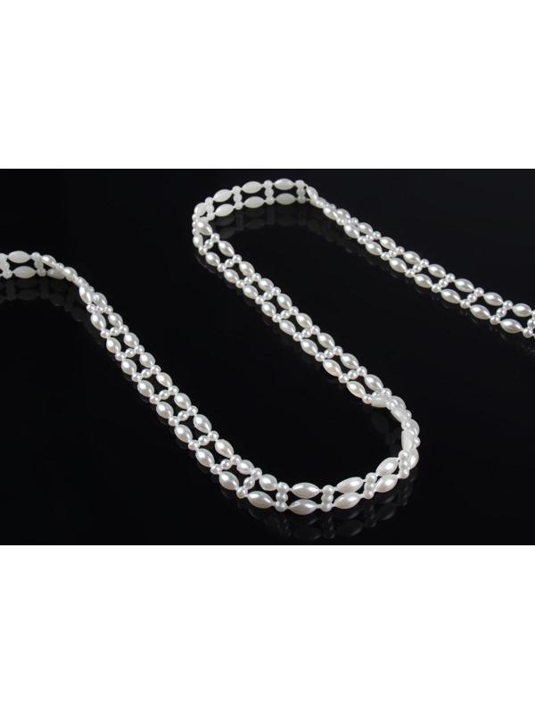 Жемчуг на нитях, плоский, 10 мм, 9 ± 1 м, цвет молочный