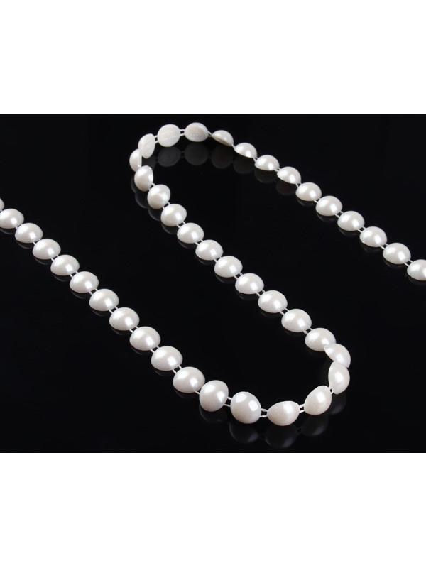 Жемчуг на нитях, плоский, 10 мм, 9 ± 1 м, цвет молочный