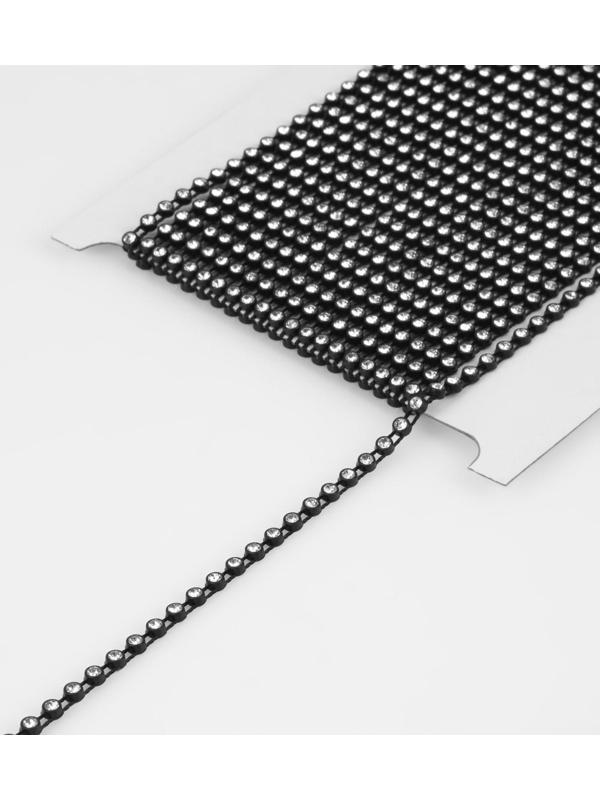 Стразы на нитях, 3 мм, 9 ± 1 м, цвет чёрный