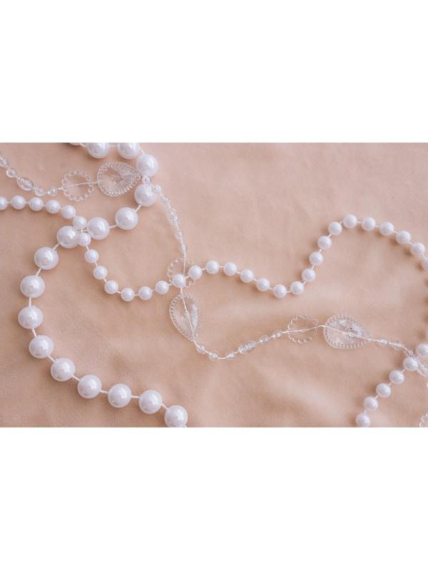 Жемчуг на нитях, круглый, 6 мм, 9 ± 1 м, цвет белый