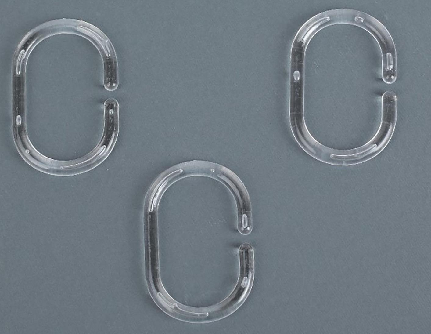 Набор колец для штор в ванную, пластик, 12 шт, цвет прозрачный