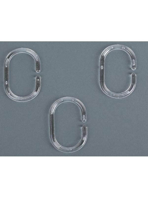 Набор колец для штор в ванную, пластик, 12 шт, цвет прозрачный