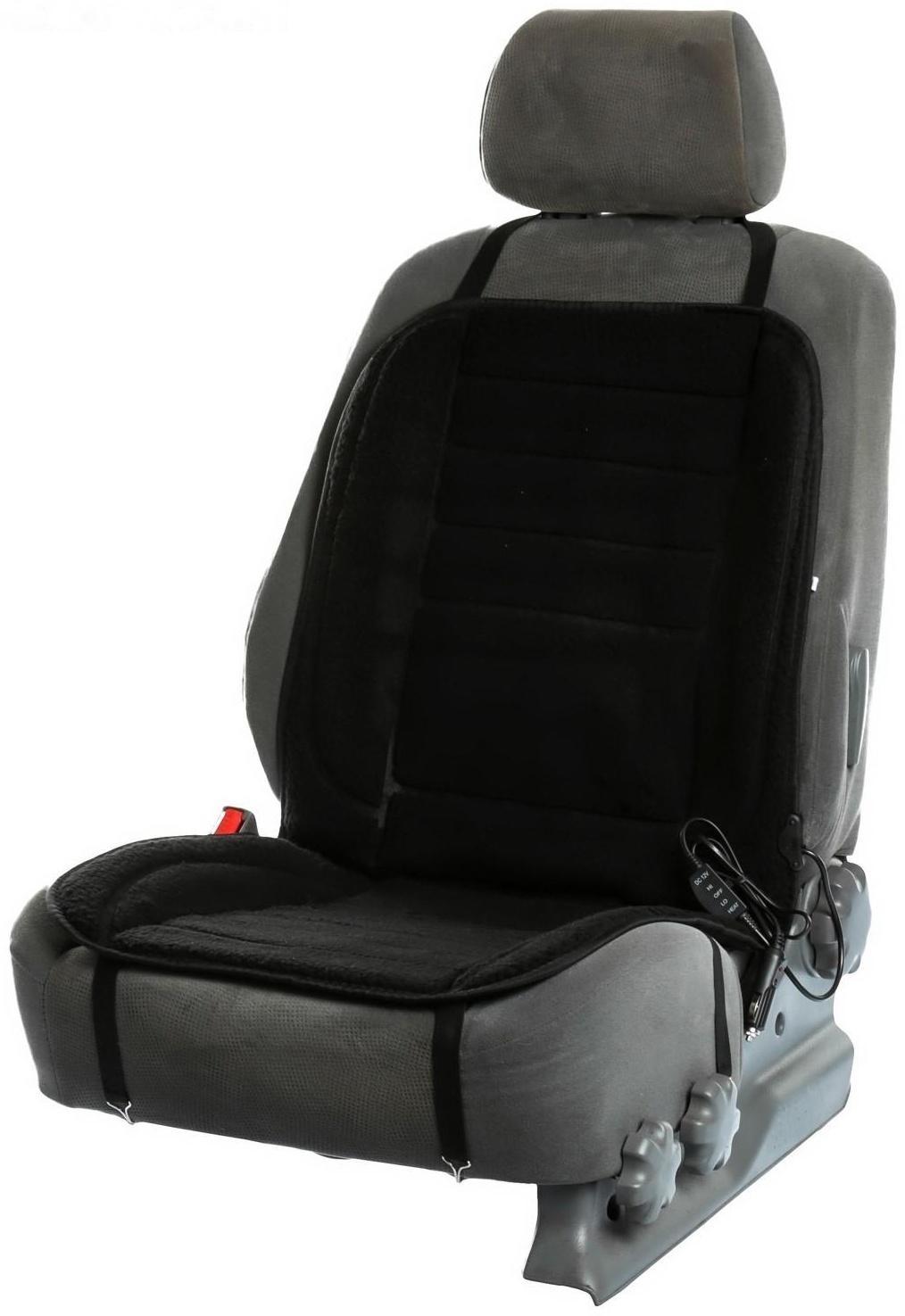 Накидка с подогревом TORSO, 12 В, регулятор, провод 120 см, иск. мех,  черный