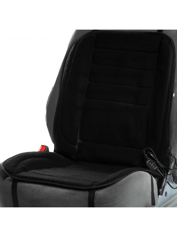 Накидка с подогревом TORSO, 12 В, регулятор, провод 120 см, иск. мех,  черный