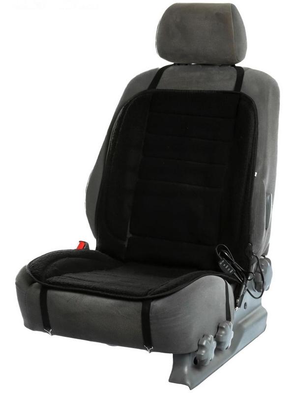 Накидка с подогревом TORSO, 12 В, регулятор, провод 120 см, иск. мех,  черный