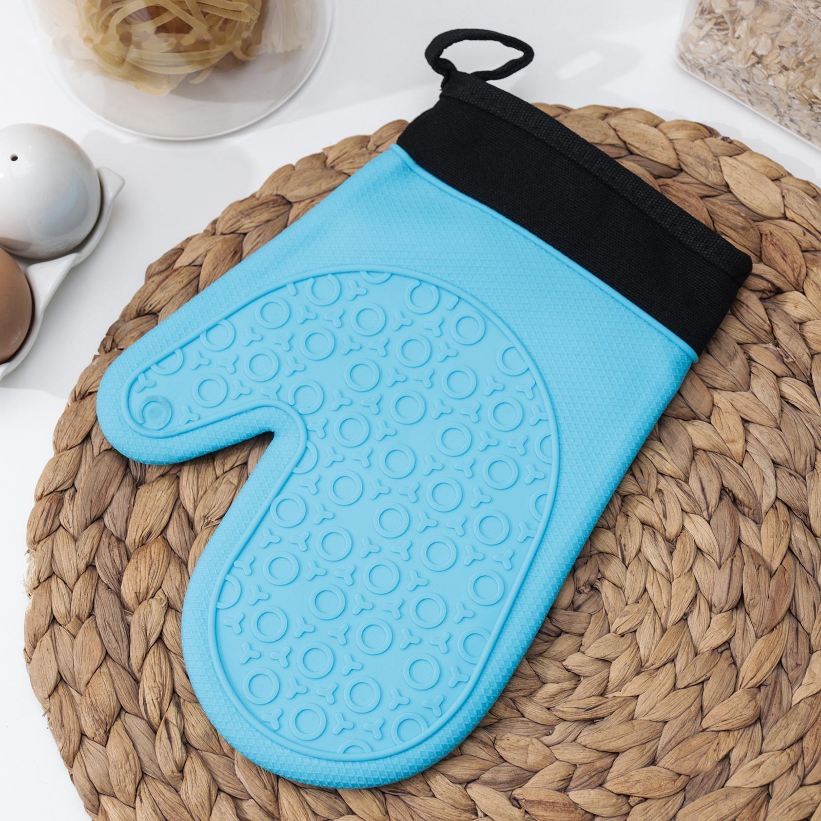 Рукавица силиконовая для горячего с манжетой Доляна «Профи», 26,5×18,5×1,5 см, цвет МИКС