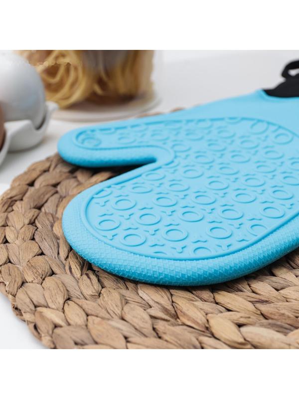 Рукавица силиконовая для горячего с манжетой Доляна «Профи», 26,5×18,5×1,5 см, цвет МИКС