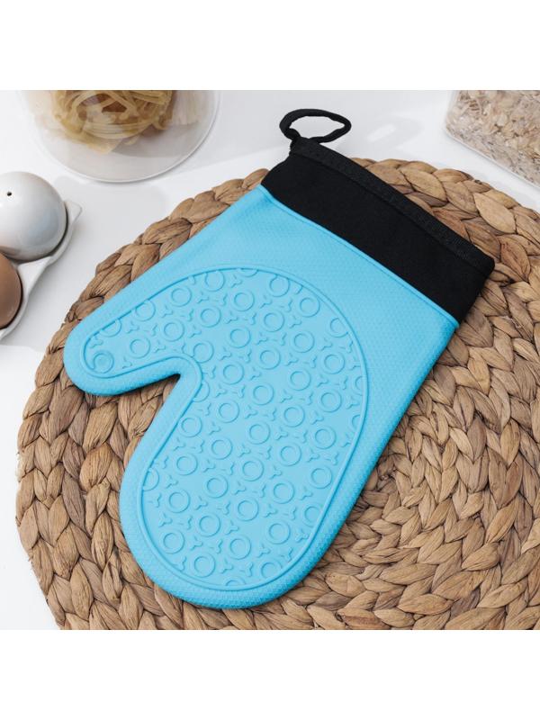 Рукавица силиконовая для горячего с манжетой Доляна «Профи», 26,5×18,5×1,5 см, цвет МИКС