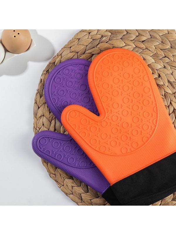 Рукавица силиконовая для горячего с манжетой Доляна «Профи», 26,5×18,5×1,5 см, цвет МИКС