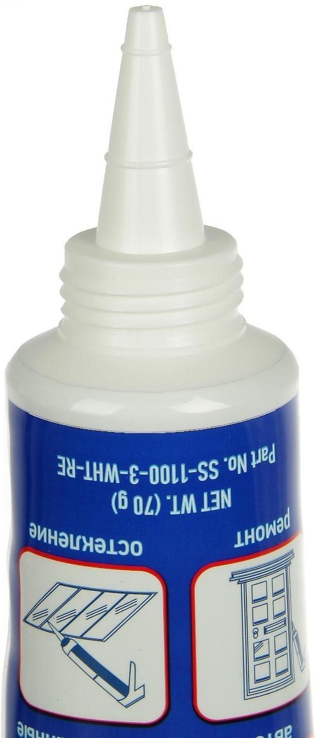 Герметик силиконовый 1100 ABRO MASTERS белый, 70 г SS-1100-3-WHT-RE