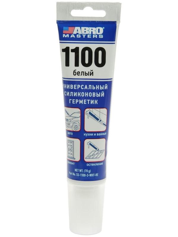 Герметик силиконовый 1100 ABRO MASTERS белый, 70 г SS-1100-3-WHT-RE