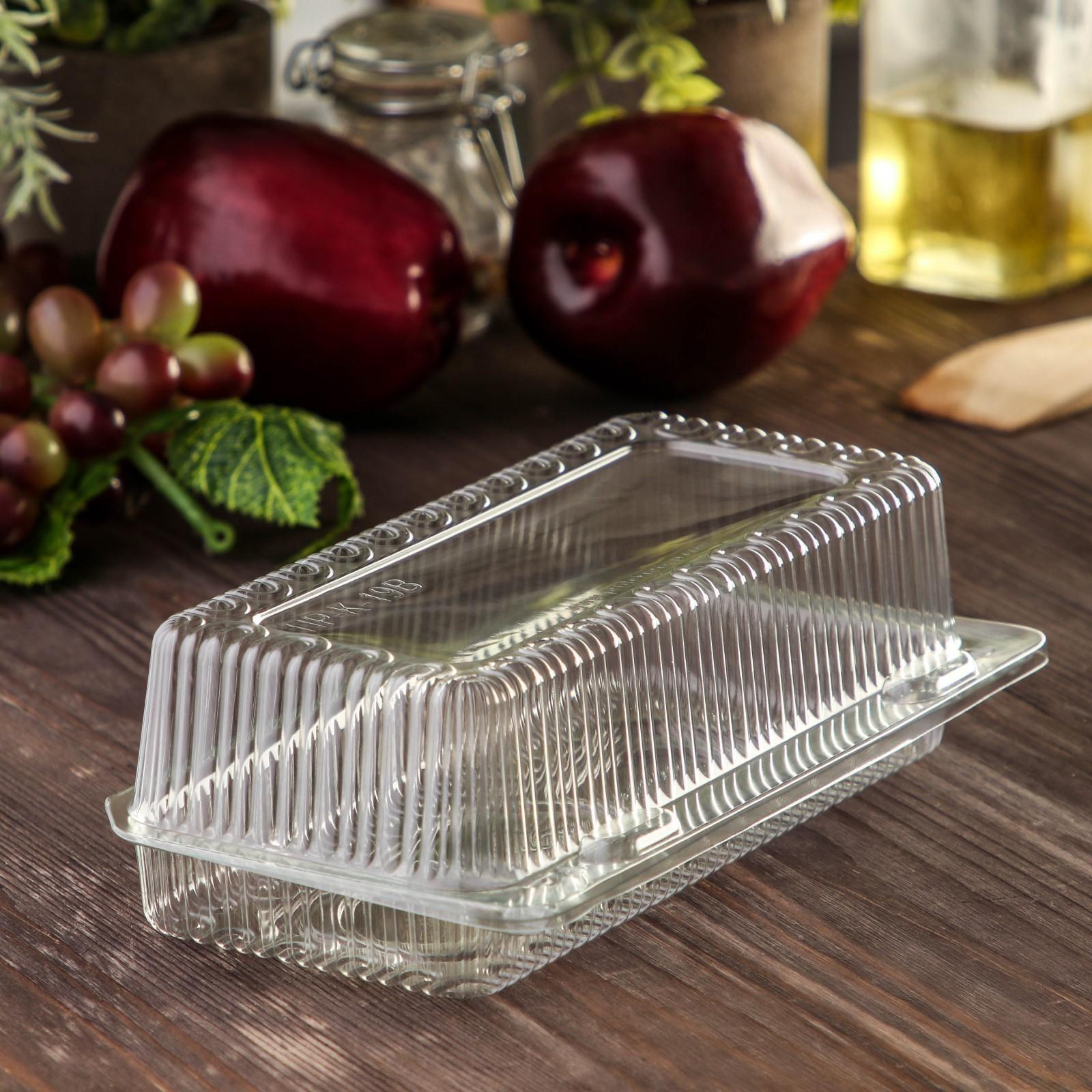 Контейнер одноразовый с неразъёмной крышкой, прямоугольный, 400 шт/уп