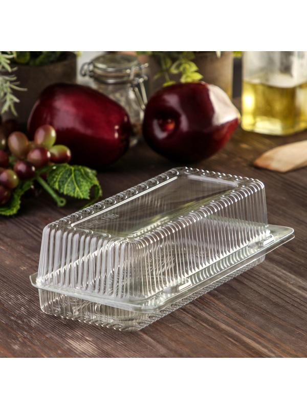 Контейнер одноразовый с неразъёмной крышкой, прямоугольный, 400 шт/уп