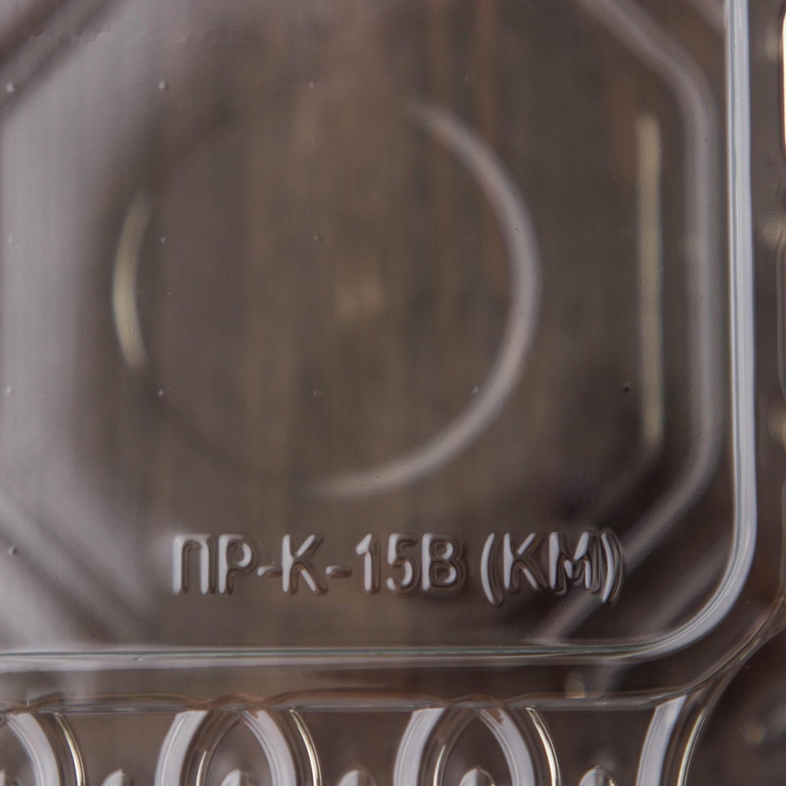 Контейнер одноразовый с неразъёмной крышкой ПР-К-15 В, квадратный, 250 мл, 15,2×15,2×8,1 см, 420 шт/уп