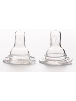 Набор силиконовых сосок на бутылочку, 2 шт., от 6 мес., быстрый поток