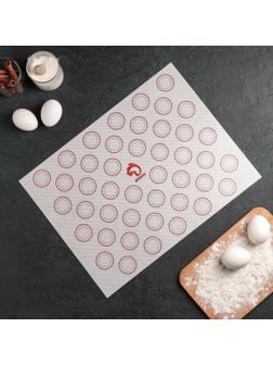 Силиконовый коврик для макаронс армированный Доляна, 40×30 см, цвет МИКС