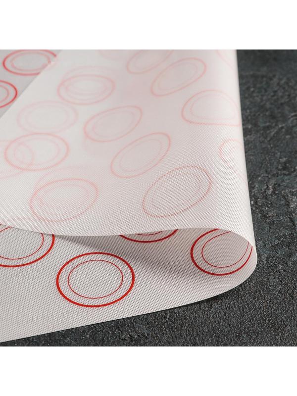 Силиконовый коврик для макаронс армированный Доляна, 40×30 см, цвет МИКС