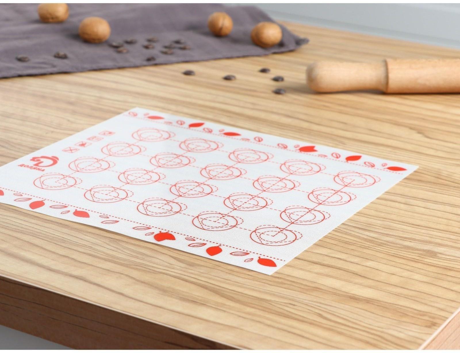 Силиконовый коврик для макаронс армированный Доляна, 29,3×26 см