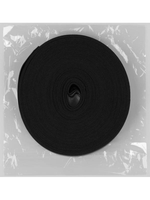 Светоотражающая лента-резинка, 20 мм, 10 ± 1 м, цвет чёрный