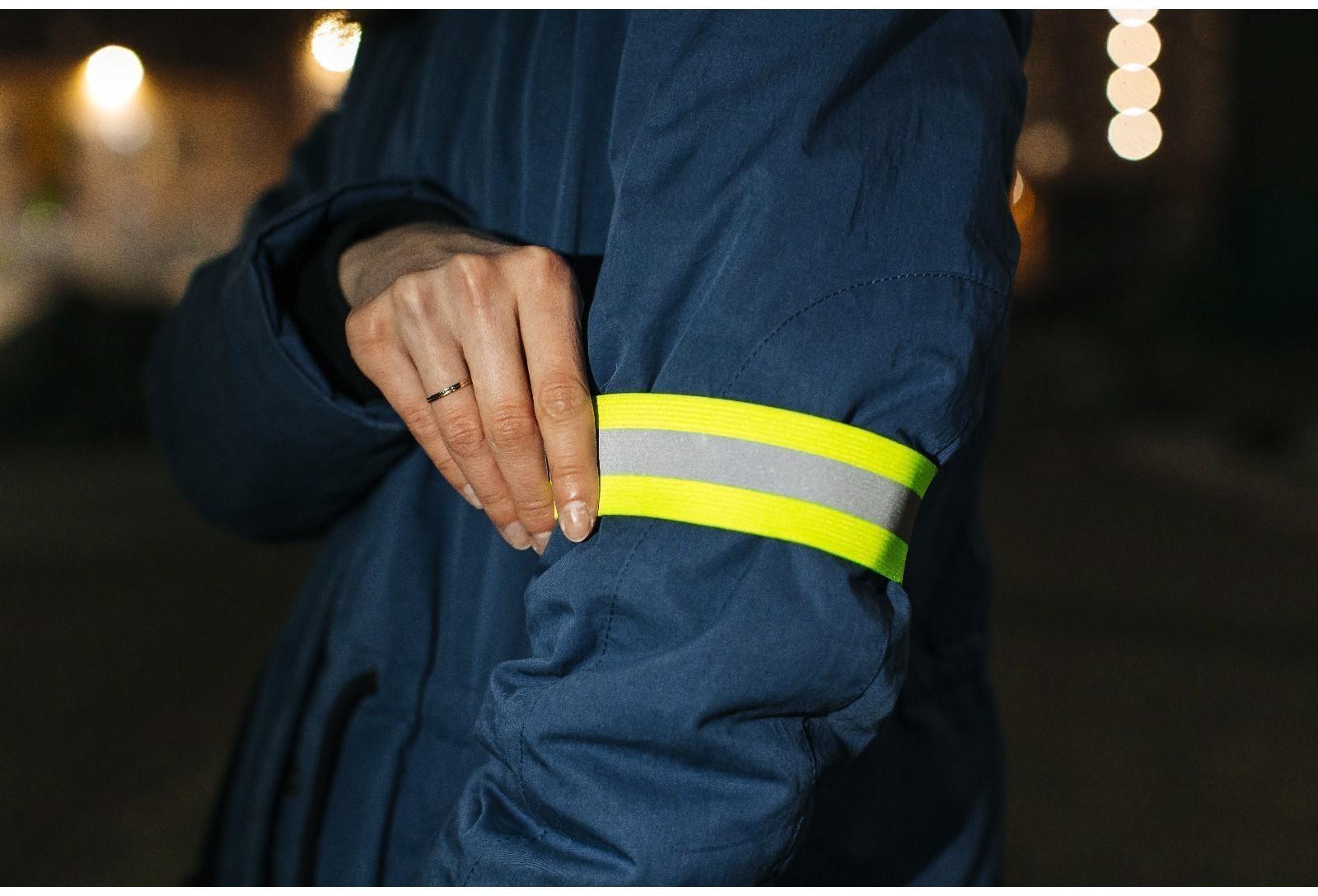 Светоотражающая лента-резинка, 50 мм, 10 ± 1 м, цвет салатовый